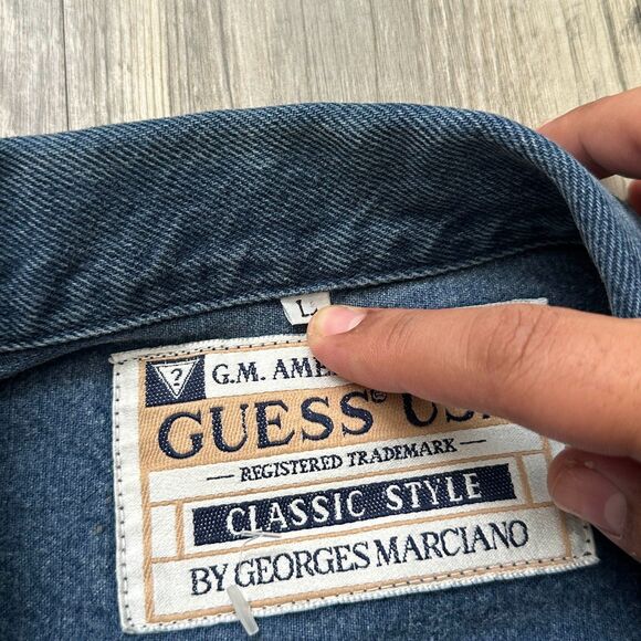 Vintage 80s Guess USA By George Marciano Denim Jacket Size Large - Picture 2 of 8